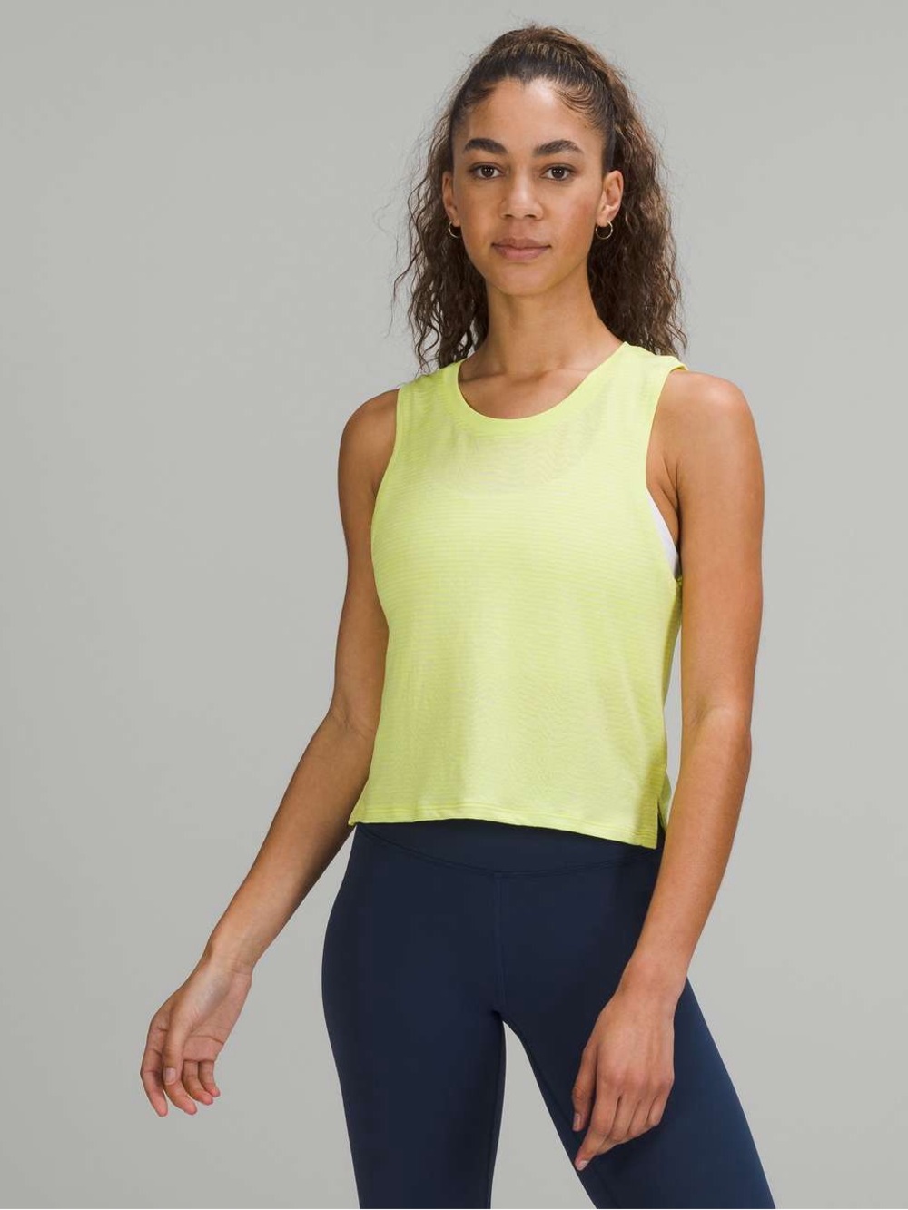 Lululemon Train to Be Tank Top Ripple Wave Electric Lemon